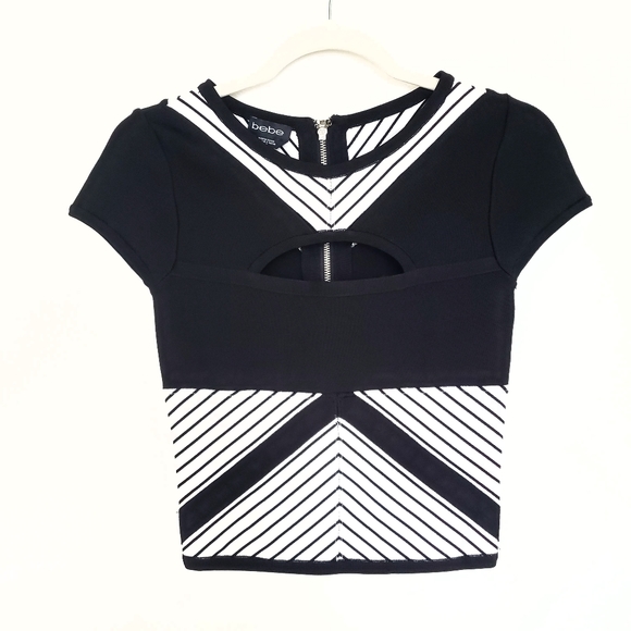 Bebe black and white stripe bandage - Picture 1 of 7